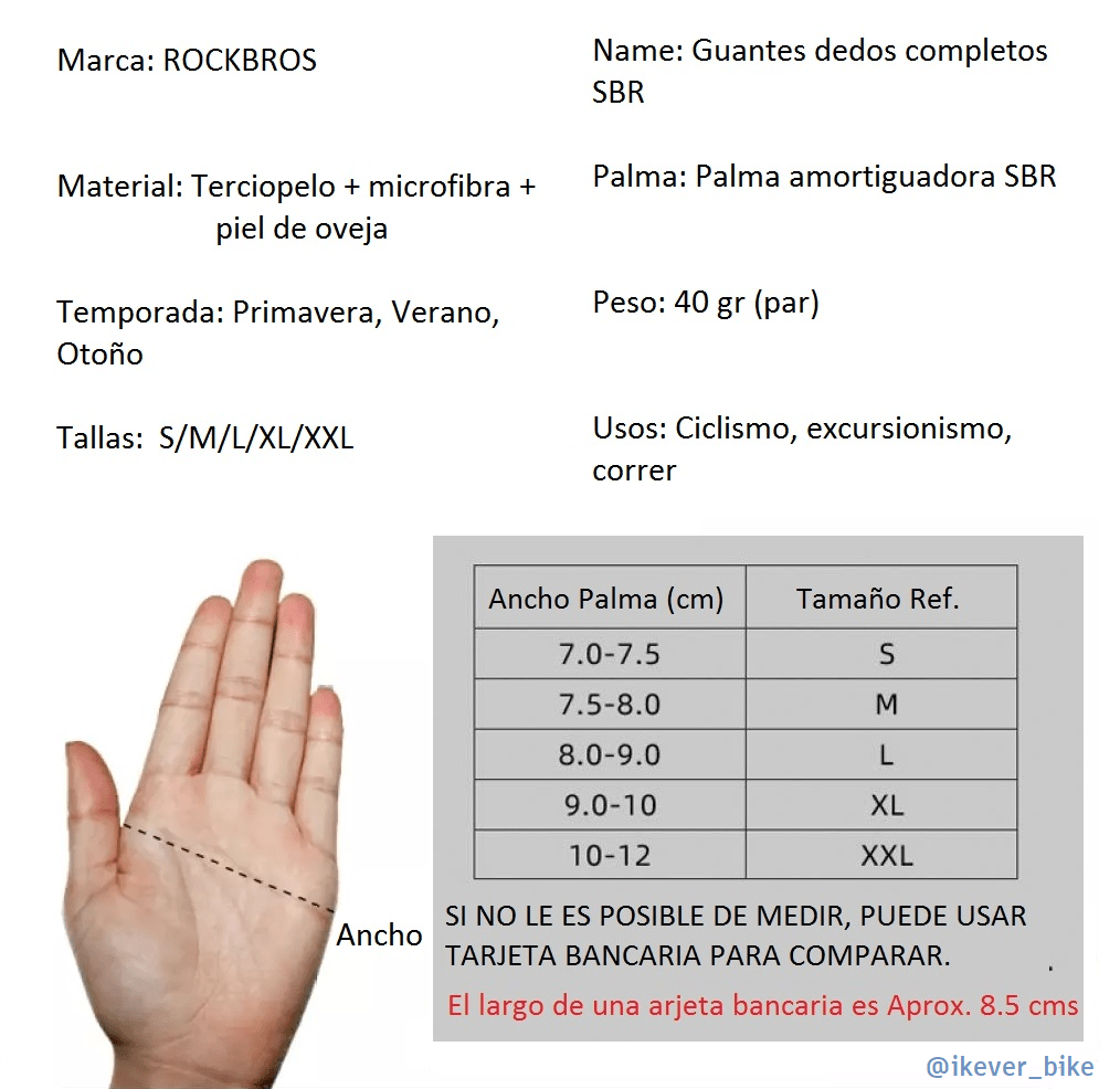 Tallas Guantes