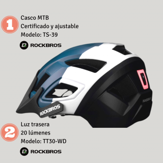 Casco MTB con luz trasera