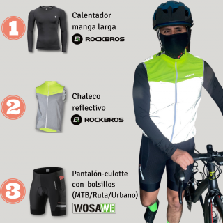 Polo calentador + Chaleco reflectivo + Pantalón Culotte