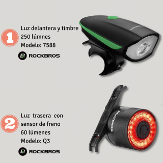 Luz delantera y Timbre + Luz trasera inteligente